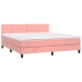 Cama box spring con colchón terciopelo rosa 160x200 cm