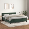 vidaXL Cama box spring con colchón terciopelo verde oscuro 180x200 cm