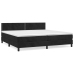 Cama box spring con colchón terciopelo negro 200x200 cm