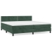 Cama box spring con colchón terciopelo verde oscuro 200x200 cm