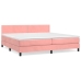 Cama box spring con colchón terciopelo rosa 200x200 cm