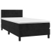 Cama box spring con colchón cuero sintético negro 90x190 cm