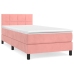Cama box spring con colchón terciopelo rosa 90x190 cm