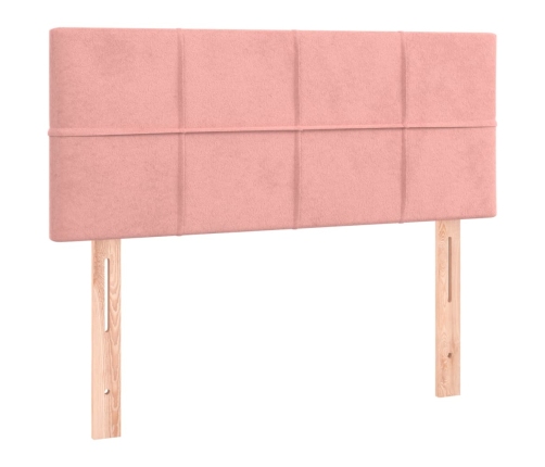 Cama box spring con colchón terciopelo rosa 90x190 cm