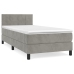 Cama box spring con colchón terciopelo gris claro 90x190 cm