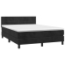 Cama box spring con colchón terciopelo negro 140x190 cm