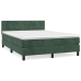 Cama box spring con colchón terciopelo verde oscuro 140x190 cm