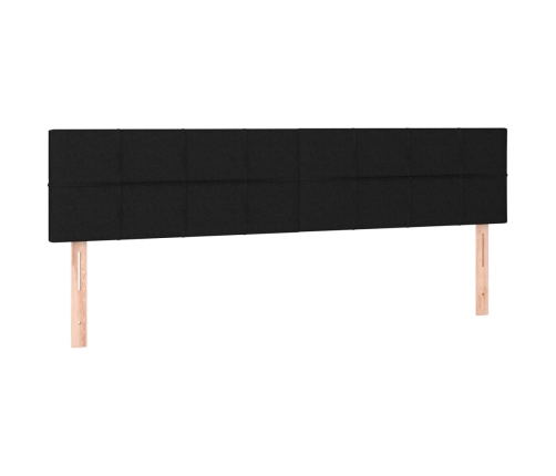 Cama box spring con colchón terciopelo negro 140x200 cm