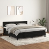 Cama box spring con colchón terciopelo negro 160x200 cm