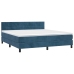 Cama box spring con colchón terciopelo azul oscuro 160x200 cm