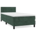 Cama box spring con colchón terciopelo verde oscuro 80x200 cm