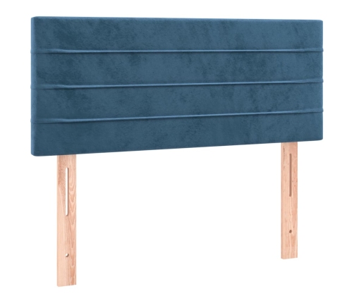 vidaXL Cama box spring con colchón terciopelo azul oscuro 80x200 cm