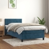 vidaXL Cama box spring con colchón terciopelo azul oscuro 80x200 cm