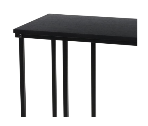 H&S Collection Mesa auxiliar con superficie de MDF negro