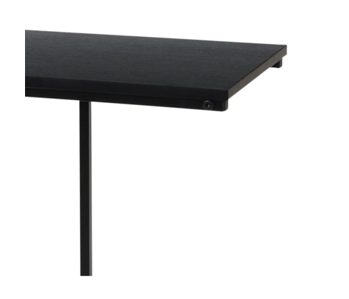 H&S Collection Mesa auxiliar con superficie de MDF negro