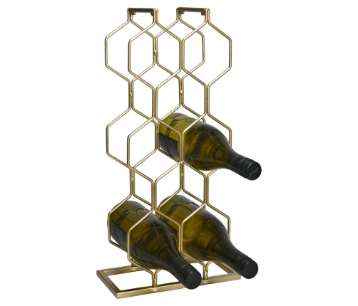 Home&Styling Botellero para 8 botellas metal dorado