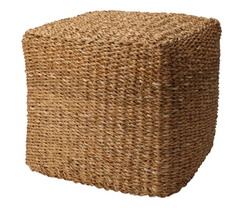 Home&Styling Puf redondo natural de hierba marina 40x40x38 cm