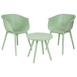 ProGarden Juego de muebles de patio de 3 piezas PP verde