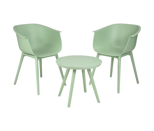 ProGarden Juego de muebles de patio de 3 piezas PP verde