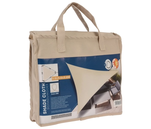 ProGarden Toldo triangular crema 3,6x3,6x3,6 m