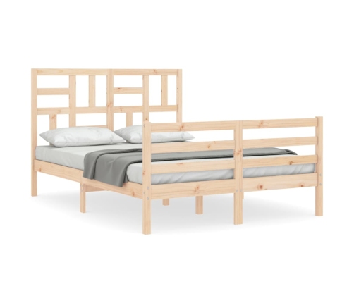 Estructura de cama con cabecero madera maciza 140x200 cm