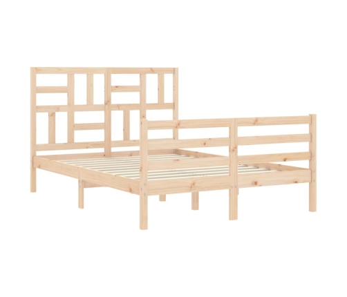 Estructura de cama con cabecero madera maciza 140x200 cm