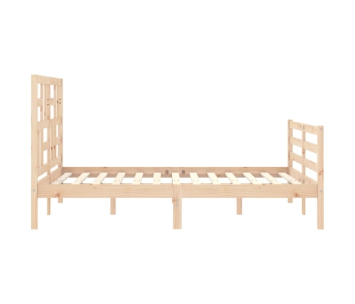 Estructura de cama con cabecero madera maciza 140x200 cm