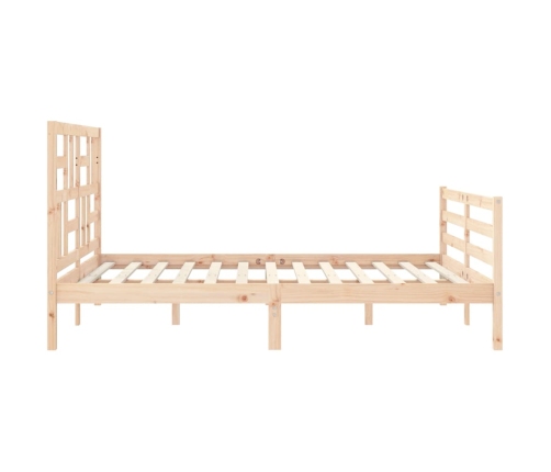 Estructura de cama de matrimonio con cabecero madera maciza