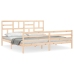 Estructura de cama de matrimonio con cabecero madera maciza