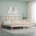 Estructura de cama de matrimonio con cabecero madera maciza