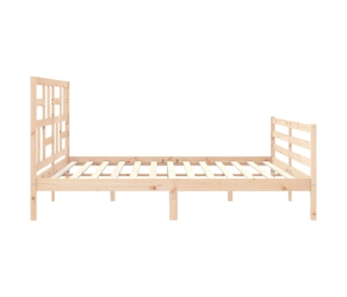 Estructura de cama de matrimonio con cabecero madera maciza