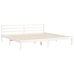 Estructura de cama con cabecero madera maciza blanco 200x200cm