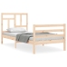 Estructura de cama individual con cabecero madera maciza