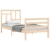 Estructura de cama individual con cabecero madera maciza