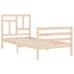 Estructura de cama individual con cabecero madera maciza