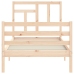 Estructura de cama individual con cabecero madera maciza