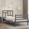 vidaXL Estructura de cama con cabecero madera maciza gris