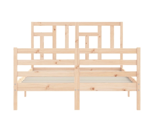 Estructura de cama de matrimonio con cabecero madera maciza