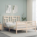 Estructura de cama con cabecero madera maciza 140x190 cm