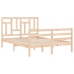 Estructura de cama con cabecero madera maciza 140x190 cm