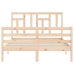 Estructura de cama con cabecero madera maciza 140x190 cm