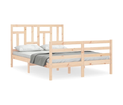 vidaXL Estructura de cama con cabecero madera maciza 120x200 cm