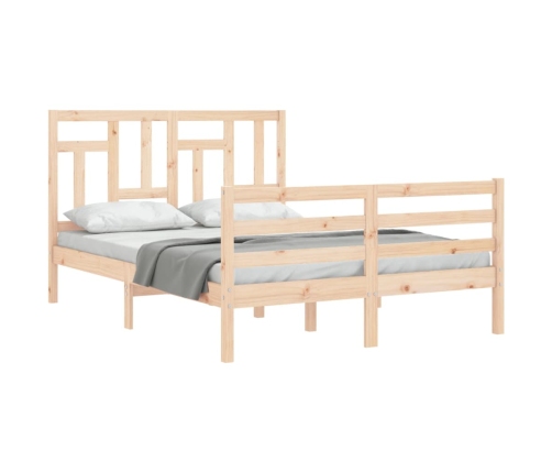 Estructura de cama con cabecero madera maciza 120x200 cm