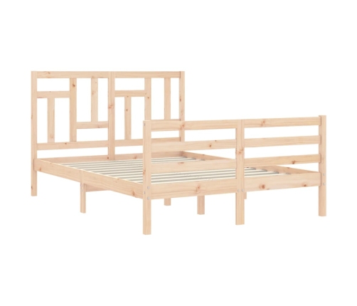 vidaXL Estructura de cama con cabecero madera maciza 120x200 cm