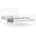 Estructura de cama con cabecero madera maciza blanco 120x200 cm
