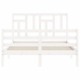 Estructura de cama con cabecero madera maciza blanco 120x200 cm