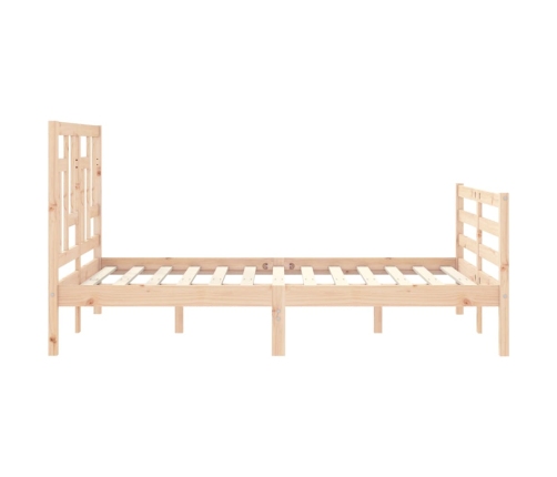 Estructura de cama con cabecero madera maciza 140x200 cm