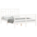 Estructura de cama con cabecero madera maciza blanco 140x200 cm