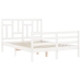 Estructura de cama con cabecero madera maciza blanco 140x200 cm