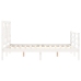 Estructura de cama con cabecero madera maciza blanco 140x200 cm
